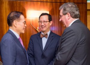 Dr. Edwin S.H. Leong, Dr. Santa J. Ono and Dr. Dermot Kelleher 